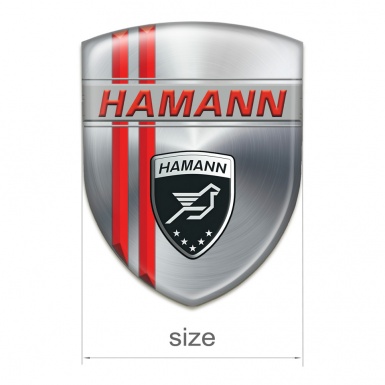 Hamann Silicone Badge Silver with Red Lines Decoration 