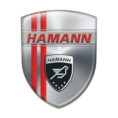 Hamann Silicone Badge Silver with Red Lines Decoration 