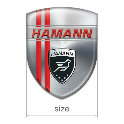 Hamann Silicone Badge Silver with Red Lines Decoration 