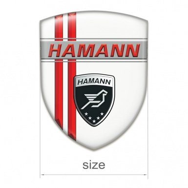 Hamann Logo Emblem White with Red Lines Decoration 