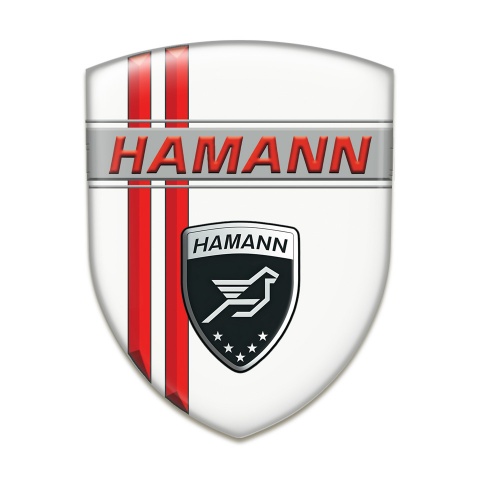 Hamann Logo Emblem White with Red Lines Decoration 
