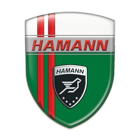 Hamann Tuning Emblem Green White with Red Lines Decoration 