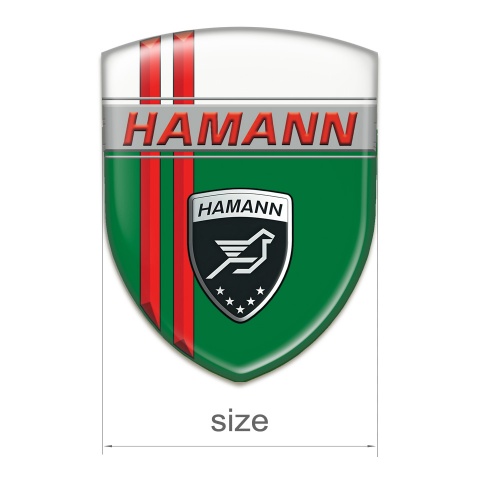 Hamann Tuning Emblem Green White with Red Lines Decoration 