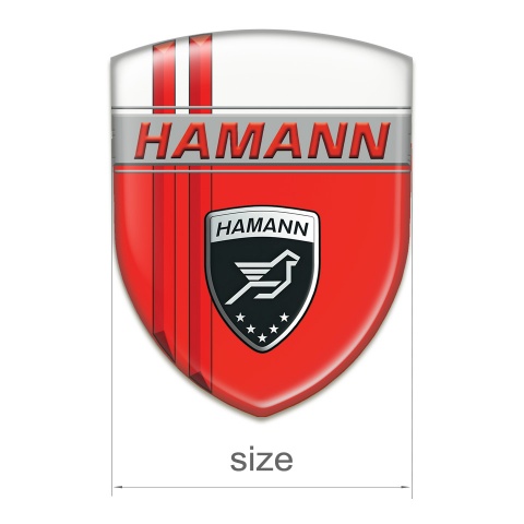 Hamann Self Adhesive Emblem Logo Red White with Red Lines Decoration 