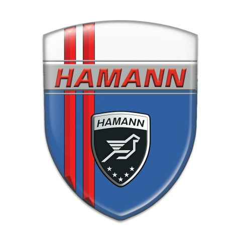 Hamann Domed Emblem Blue White with Red Lines Decoration 