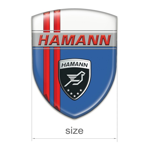 Hamann Domed Emblem Blue White with Red Lines Decoration 