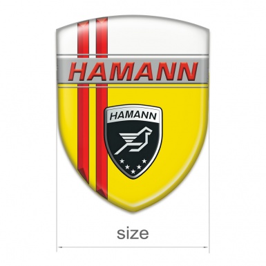Hamann Silicone Emblem Yellow White with Red Lines Decoration 