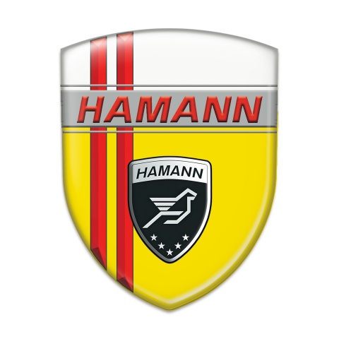 Hamann Silicone Emblem Yellow White with Red Lines Decoration 