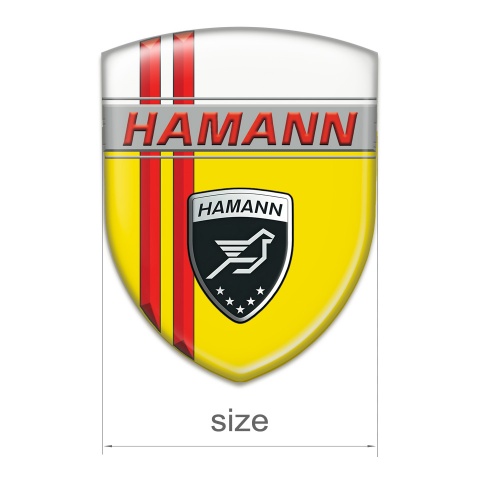 Hamann Silicone Emblem Yellow White with Red Lines Decoration 