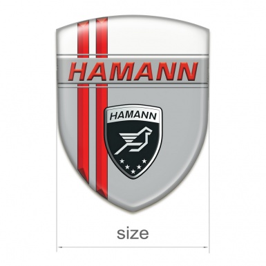 Hamann Resin Sticker Grey White with Red Lines Decoration 
