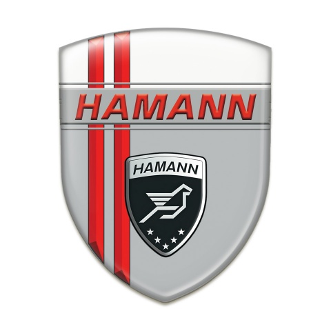 Hamann Resin Sticker Grey White with Red Lines Decoration 