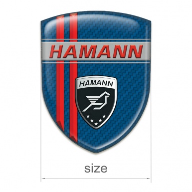 Hamann 3D Gel Emblem Navy Blue carbon with Red Lines Decoration 