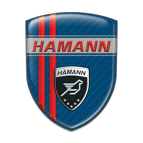Hamann 3D Gel Emblem Navy Blue carbon with Red Lines Decoration 