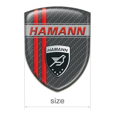 Hamann Emblem Exterior Dark Grey Carbon with Red Lines Decoration 