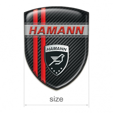 Hamann Tuning Badge Dark Carbon with Red Lines Decoration 