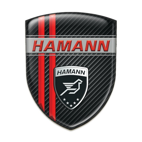 Hamann Tuning Badge Dark Carbon with Red Lines Decoration 