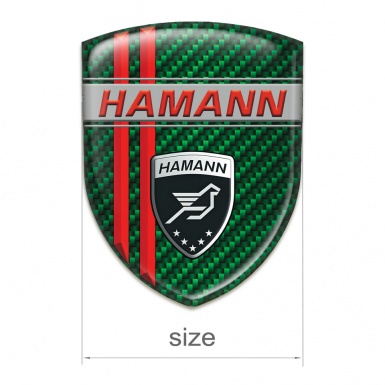 Hamann Car Accessories Badge Green carbon with Red Tapes Decoration 
