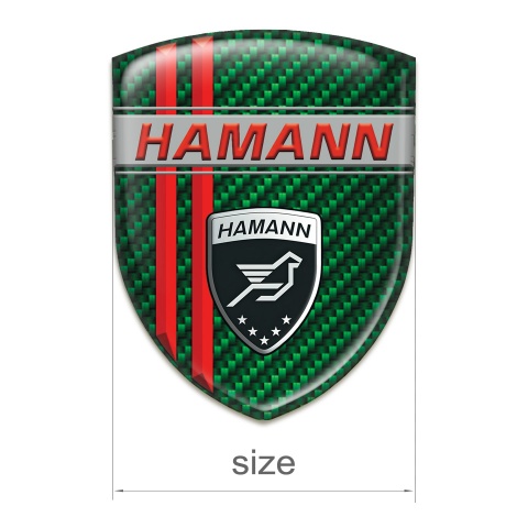 Hamann Car Accessories Badge Green carbon with Red Tapes Decoration 