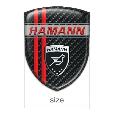 Hamann Car Accessories Badge Black Fibers with Red Lines Decoration 