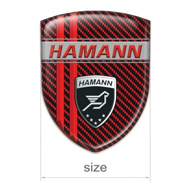 Hamann Self Adhesive Car logo Emblem Red Carbon with Red Lines Decoration 