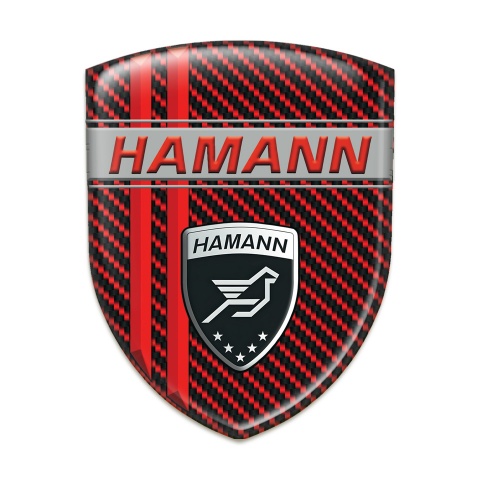Hamann Self Adhesive Car logo Emblem Red Carbon with Red Lines Decoration 