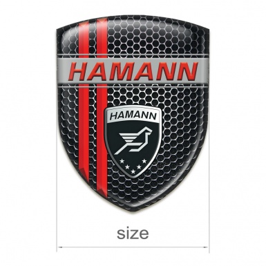 Hamann Car Interior Badge Perforated Steel with Red Lines Decoration 