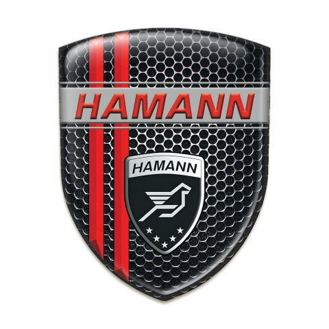 Hamann Car Interior Badge Perforated Steel with Red Lines Decoration 