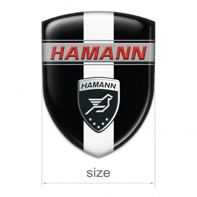 Hamann Silicone Car Decal Badge Black with White Band Decoration 