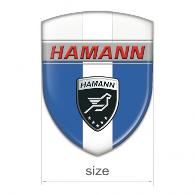 Hamann 3D Gel Emblem Blue White with White Band Decoration 