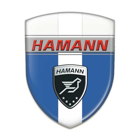 Hamann 3D Gel Emblem Blue White with White Band Decoration 
