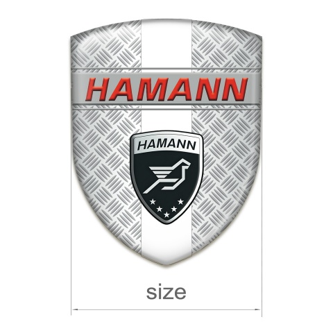 Hamann Car Accessories Badge Mesh Effect with White Band Decoration 