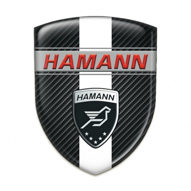 Hamann Self Adhesive Car logo Emblem Black Carbon with White Band Decoration 