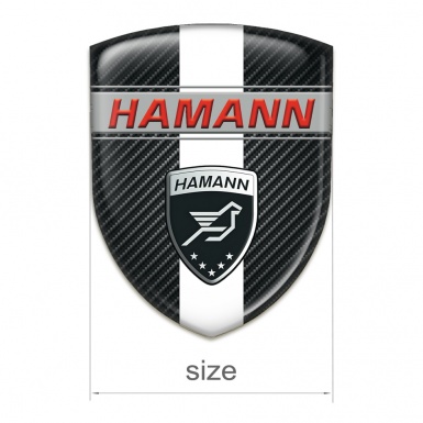 Hamann Self Adhesive Car logo Emblem Black Carbon with White Band Decoration 