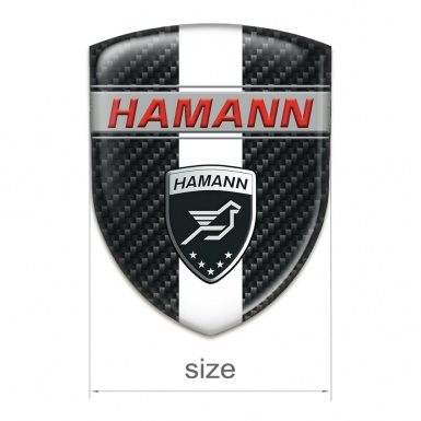 Hamann Silicone Car Decal Badge Dark carbon with White Band Decoration 
