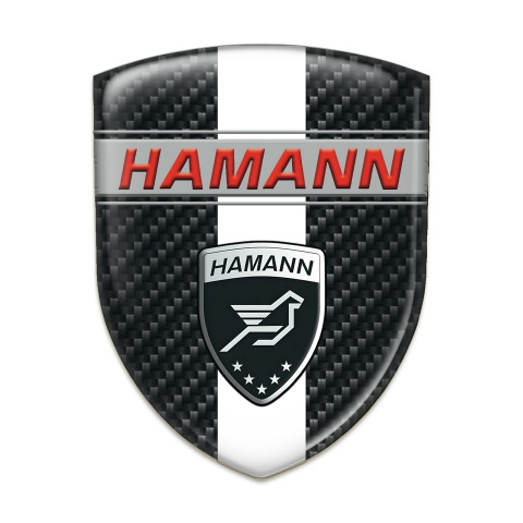 Hamann Silicone Car Decal Badge Dark carbon with White Band Decoration 
