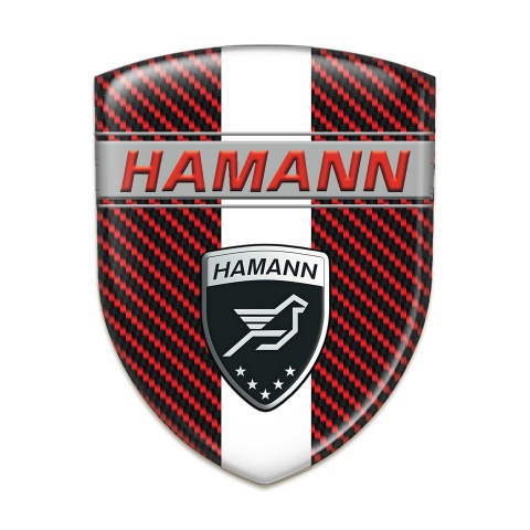 Hamann Silicone Badge Red Carbon with White Band Decoration 
