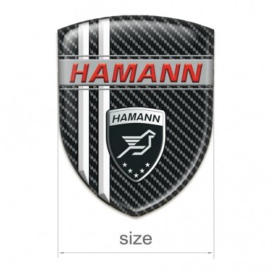 Hamann Emblem Badge Logo Black carbon with White Stripes Decoration 