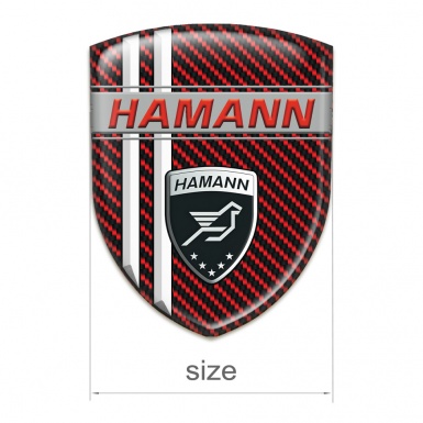 Hamann Logo Emblem Red carbon with White Stripes Decoration 