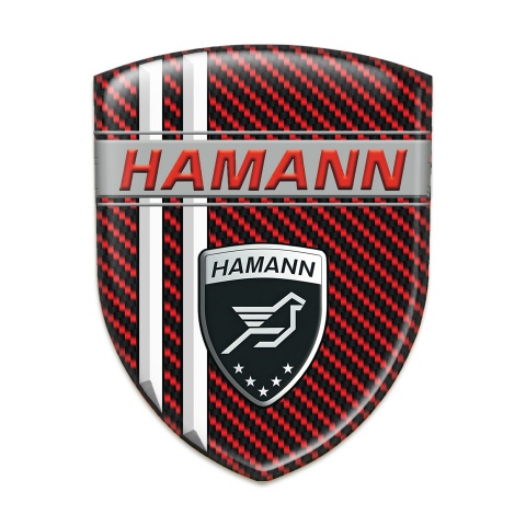 Hamann Logo Emblem Red carbon with White Stripes Decoration 