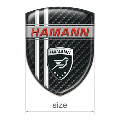 Hamann Tuning Emblem dark carbon with White Stripes Decoration 