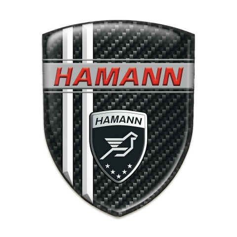 Hamann Tuning Emblem dark carbon with White Stripes Decoration 