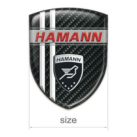 Hamann Tuning Emblem dark carbon with White Stripes Decoration 