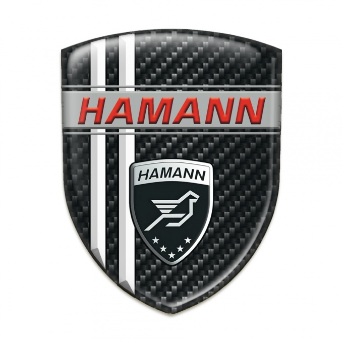 Hamann Tuning Emblem dark carbon with White Stripes Decoration 