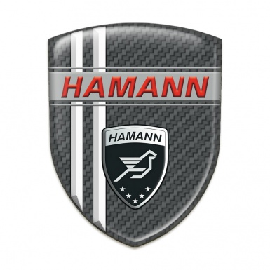 Hamann 3D Gel Emblem Dark Grey with White Stripes Decoration 