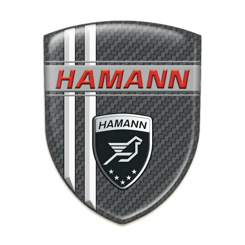 Hamann 3D Gel Emblem Dark Grey with White Stripes Decoration 