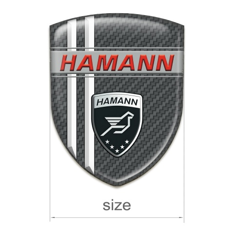 Hamann 3D Gel Emblem Dark Grey with White Stripes Decoration 