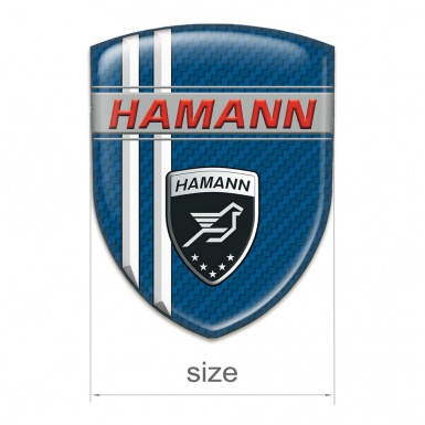 Hamann Resin Sticker Navy Blue Carbon  with White Stripes Decoration 