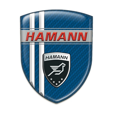 Hamann Resin Sticker Navy Blue Carbon  with White Stripes Decoration 
