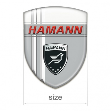Hamann 3D Gel Emblem Grey White with White Stripes Decoration 