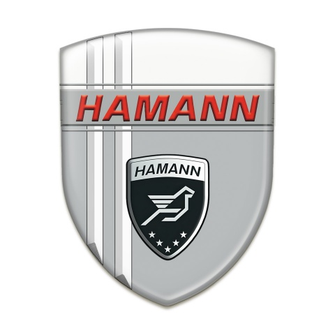 Hamann 3D Gel Emblem Grey White with White Stripes Decoration 